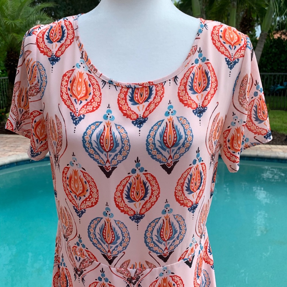 Women’s Aqua Lined Dress - Picture 3 of 9